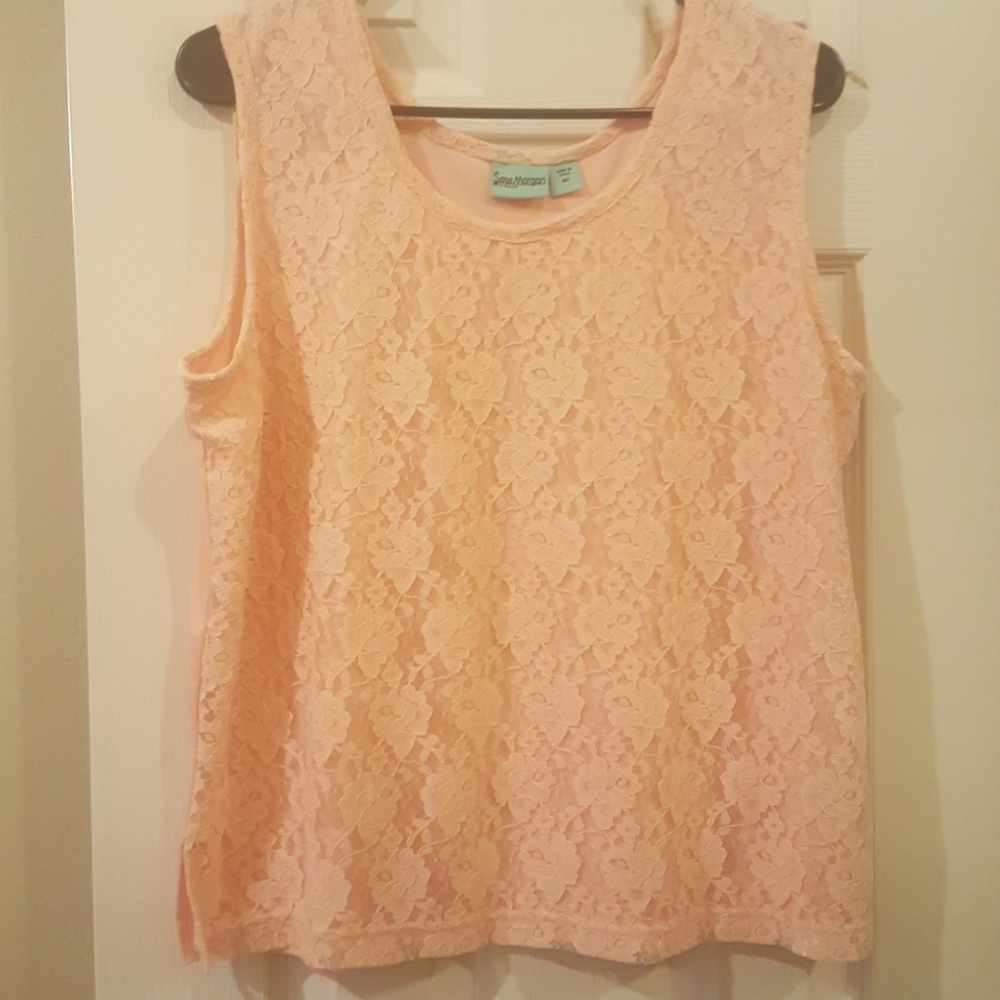 Cute Blush Lace Tank Top
